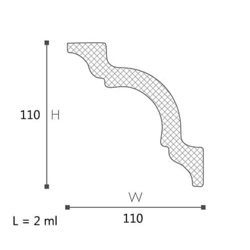CORNISA DECORATIVA NOMASTYL A 110X110X2000