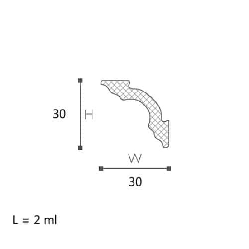 CORNISA DECORATIVA DYNAMIC LX-30 30X30X2000