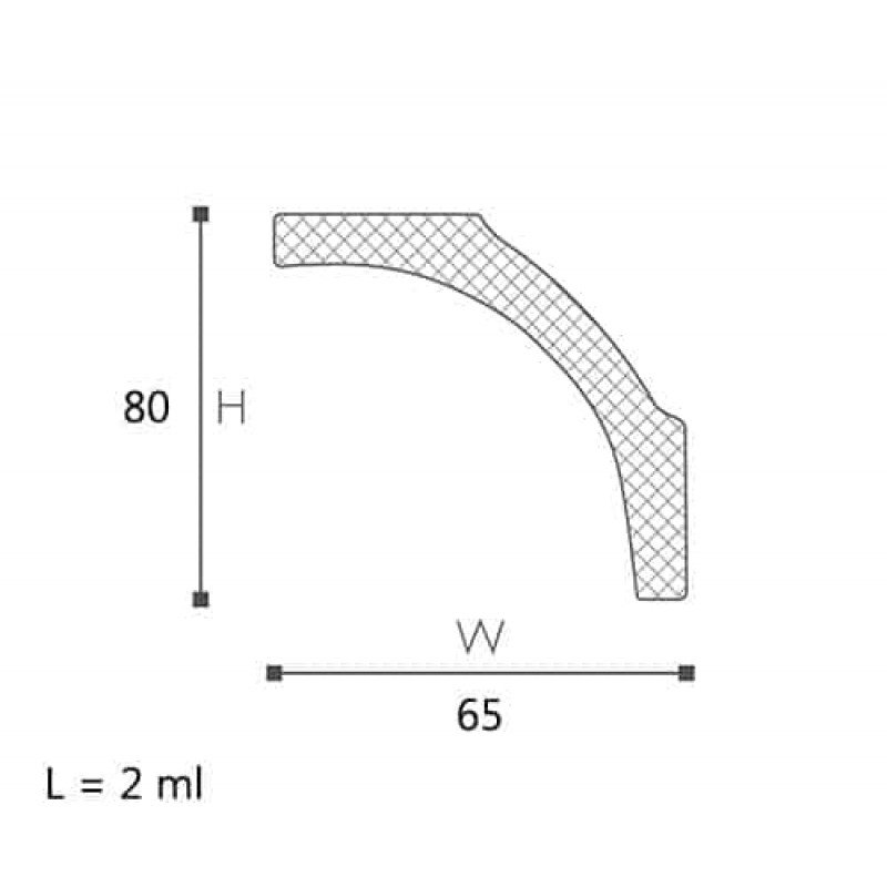 CORNISA DECORATIVA NOMASTYL B1 78X66X2000