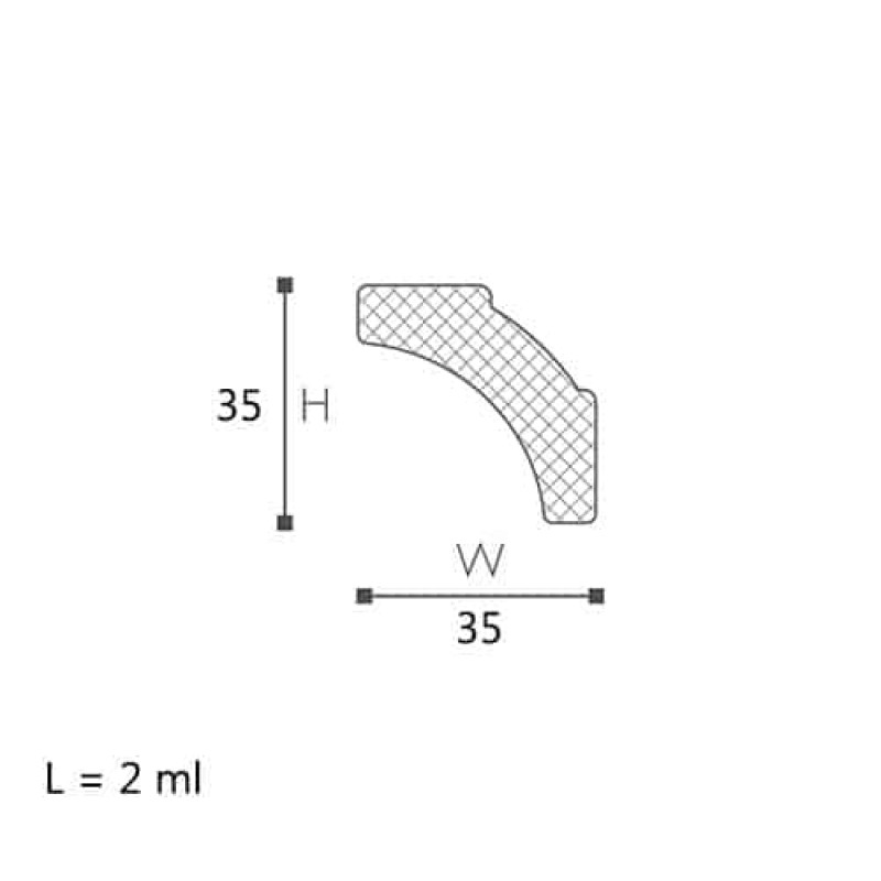CORNISA DECORATIVA NOMASTYL B2 35X35X2000