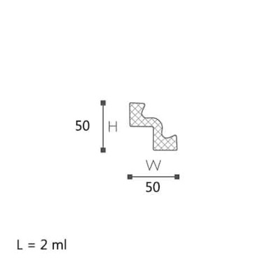 Cornisa decorativa ST2 50X50X2000   Cornisa decorativa ST2 50X50X2000
