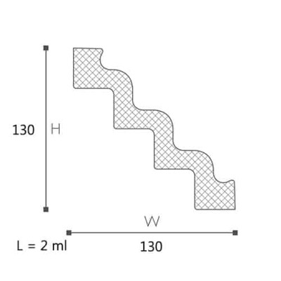 Cornisa decorativa Nomastyl ST4 130X130X2000  Cornisa decorativa Nomastyl ST4 130X130X2000