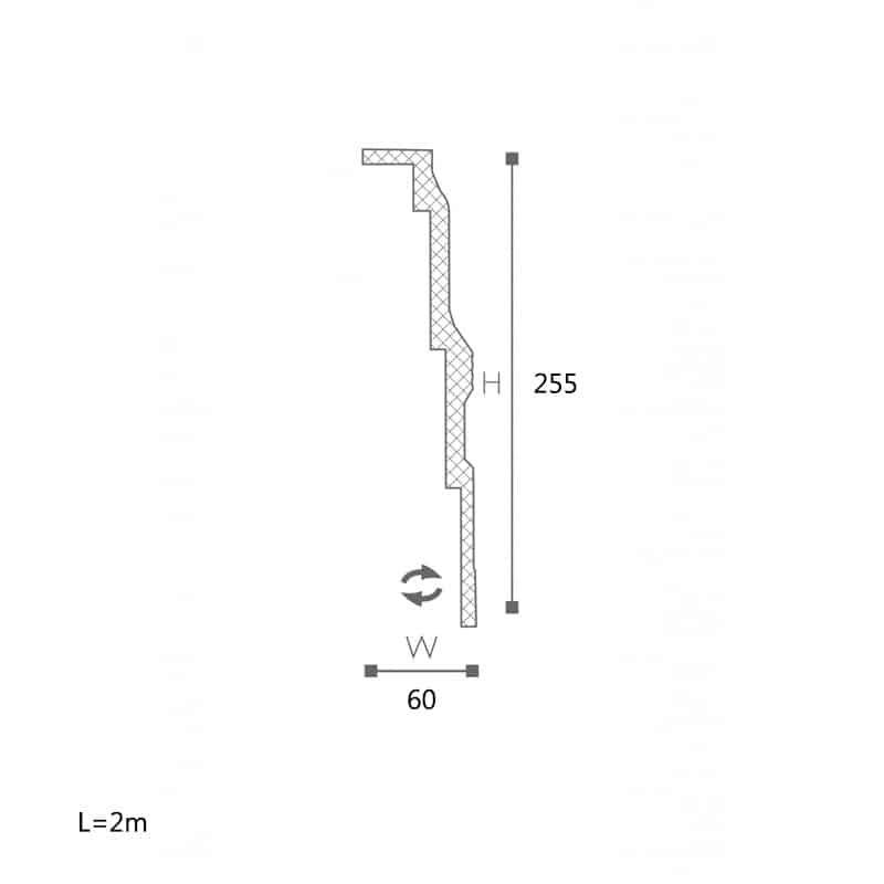 CORNISA DECORATIVA AD21 255X60X2000