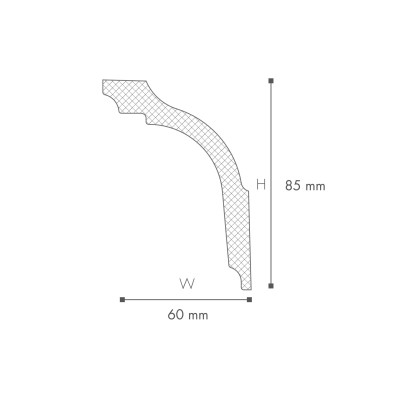 Cornisa decorativa Nomastyl GL 85X60X2000  Cornisa decorativa Nomastyl GL 85X60X2000