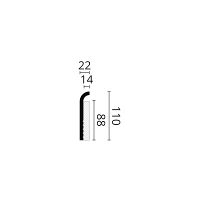 Plinta polimer dur CF1 110X22X2000    Plinta polimer dur CF1 110X22X2000