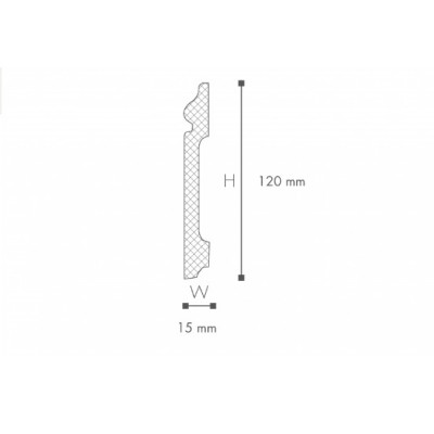 Plinta polimer dur FL2 120X15X2000    Plinta polimer dur FL2 120X15X2000