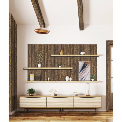 Barna grinda decorativa imitatie lemn Poliuretan Dark Oak 115X130X2000