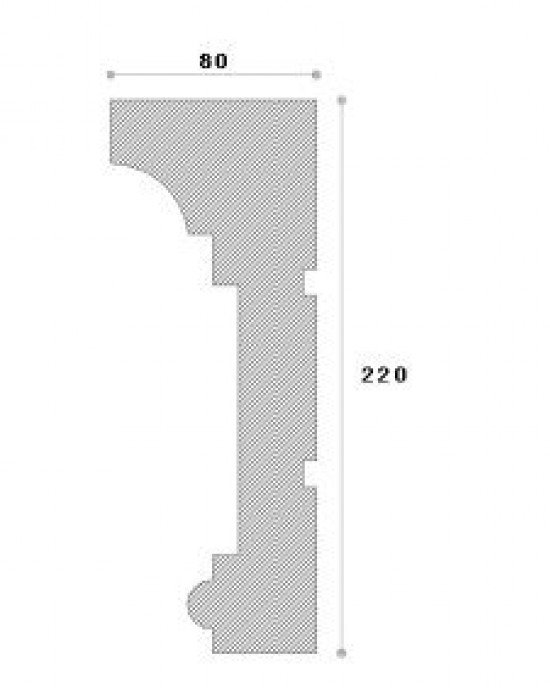 CORNISA DECORATIVA EXTERIOR NC104 220X80X1250 CORNISA DECORATIVA EXTERIOR NC104 220X80X1250