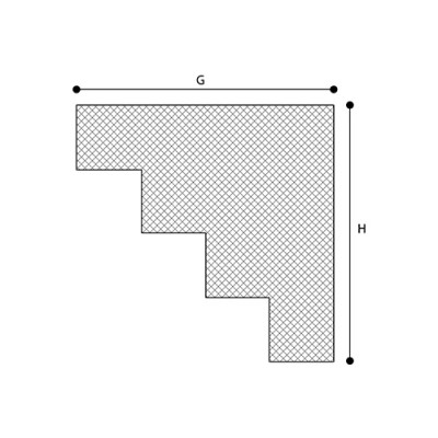 Cornisa decorativa exterior NC112 150X150X2000