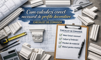 Cum calculezi corect necesarul de profile decorative (metri liniari, colțuri, pierderi) – checklist de comandă